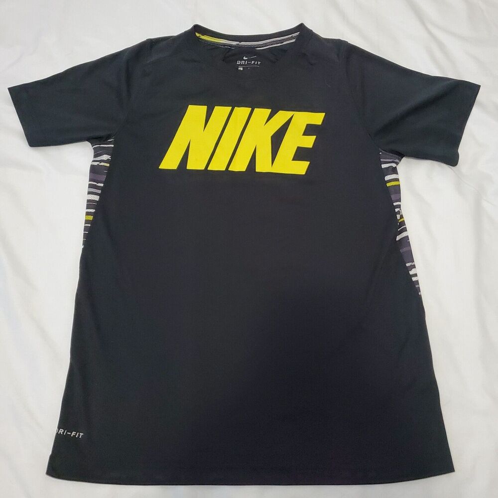 Nike Dri-Fit Performance Logo Shirt Black Youth Sz L